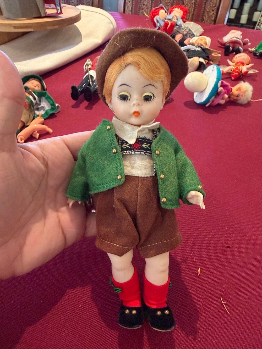 Madame Alexander Doll in Green Jacket, Brown Shorts & Red Boots